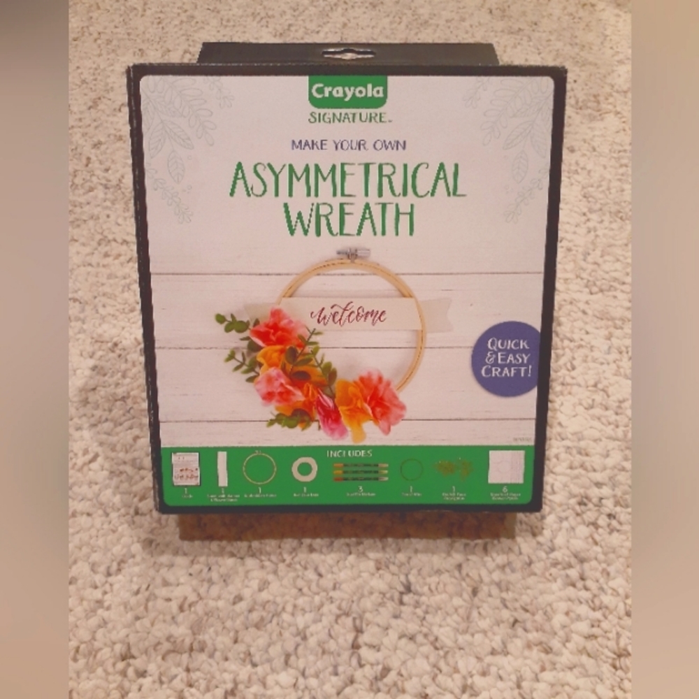 Wreath Kit by Crayola - DIY - Includes: Hoop, Petals, Wire, Glue, & Eucalyptus